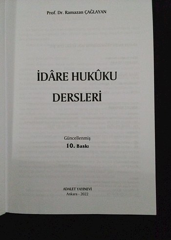 Beden İdare Hukuku Dersleri - Ramazan Çağlayan