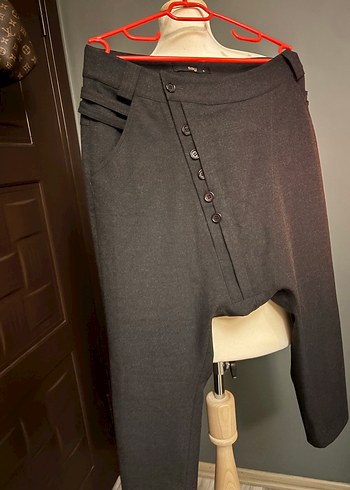 Siyah Gabardin yarım şalvar pantolon - Görsel 3