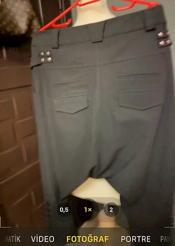 Siyah Gabardin yarım şalvar pantolon - Görsel 5