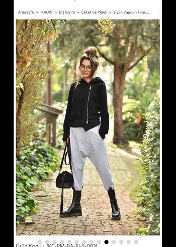 s Beden Siyah Bel Detaylı Kısa Kadın Sweatshirt