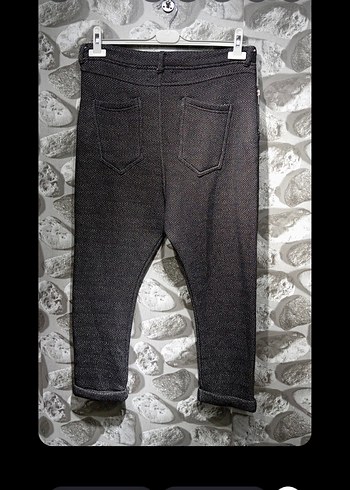 m Beden gri Renk Gri Düğmeli Salaş Denim Pantolon