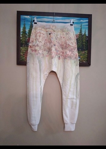 Düğmeli Beyaz Mini Street Wear Pantolon