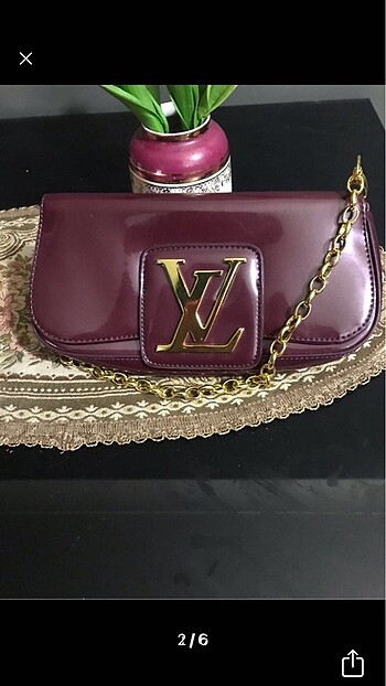  Beden bordo Renk Louis vuitton kol çantası vintage