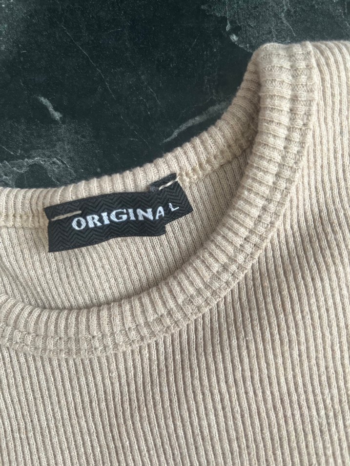 Bej Kadın Uzun Kollu Klasik Triko - Görsel 2