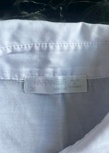 Düğmeli Beyaz Keten Kadın Gömlek - Görsel 3