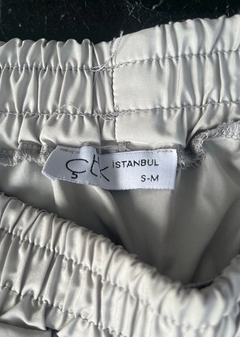 Beyaz Rahat Kesim Kadın paraşüt kumaş eşofman - Görsel 2