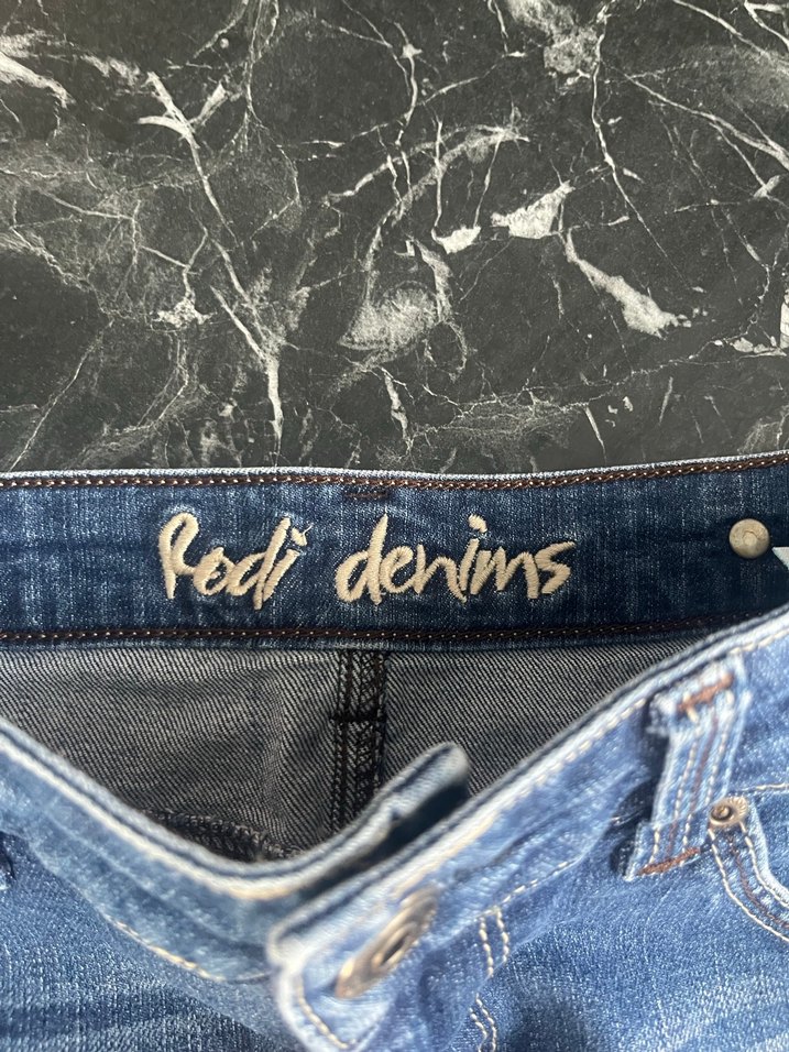 Koyu Mavi Kemerli Denim Mini Etek - Görsel 3