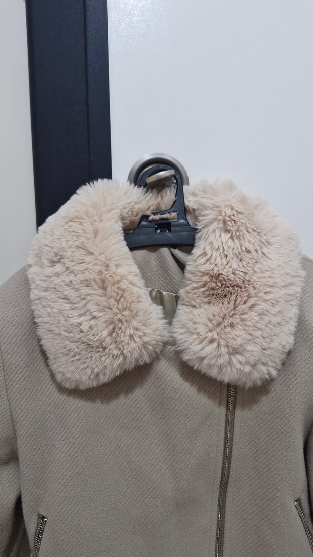 Kürklü Bej Kadın Ceket - Görsel 2