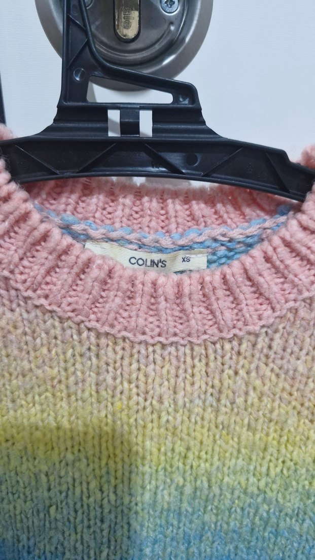 Colin's Renkli Batik Desenli Örgü Kadın Kazak - Görsel 2