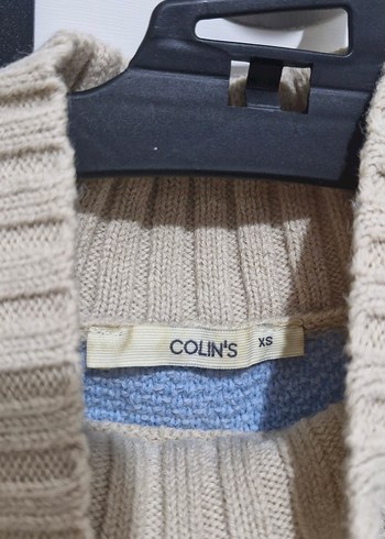 Colins Renk Bloklu Kadın Mavi Bej Kazak - Görsel 2