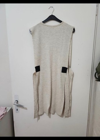 Bej Kolsuz Örgü Kadın Süveter - Görsel 2