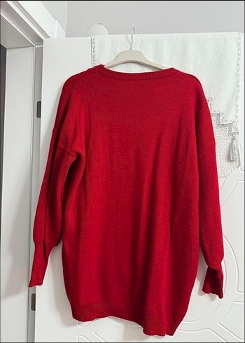 Zincir Detaylı Kırmızı Kadın Triko - Görsel 2