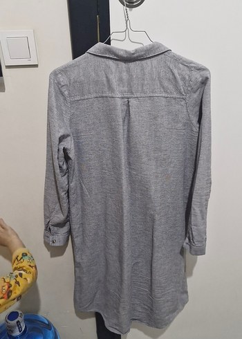 Gri Nakışlı Uzun Kollu Bohem Kadın Gömlek - Görsel 4