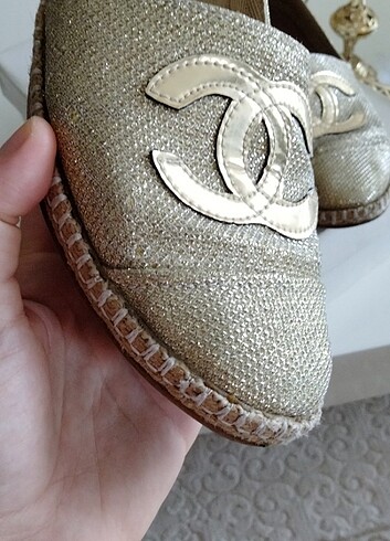 Chanel Chanel Goldlu hasır espadril