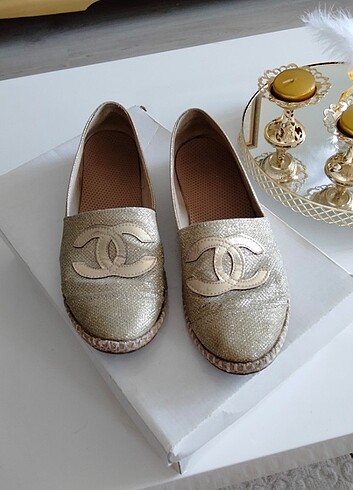 39 Beden Chanel Goldlu hasır espadril