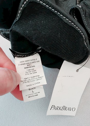 Kürk Detaylı Siyah Hakiki Deri Kadın Eldiven - Görsel 3