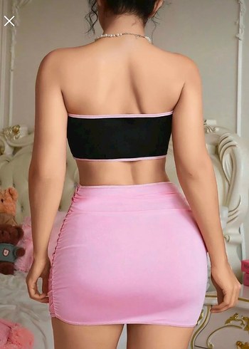 Diğer Pembe Mini Straplez Göğüs Korsesi