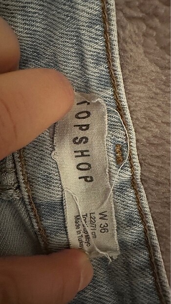 36 Beden mavi Renk Topshop marka buz mavi jean