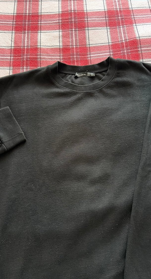 Siyah Erkek Sweatshirt, Bisiklet Yaka, Rahat Kesim - Görsel 2