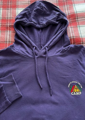 Kapüşonlu Mor Kadın-Erkek Sweatshirt - Görsel 2