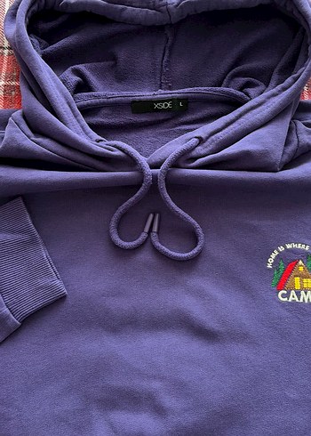 Kapüşonlu Mor Kadın-Erkek Sweatshirt - Görsel 3