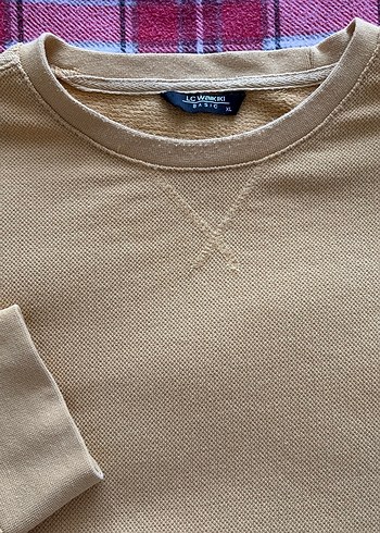 Açık Sarı Erkek Sweatshirt, Bisiklet Yaka, Rahat Kesim - Görsel 3