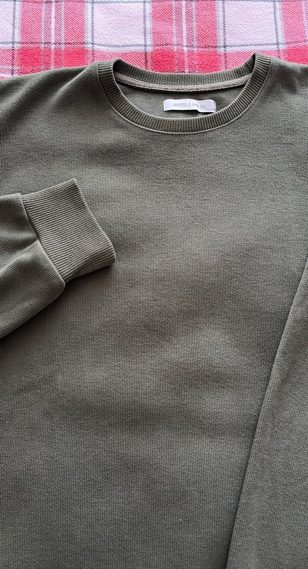 Erkek Koyu Yeşil Basic Sweatshirt - Görsel 2