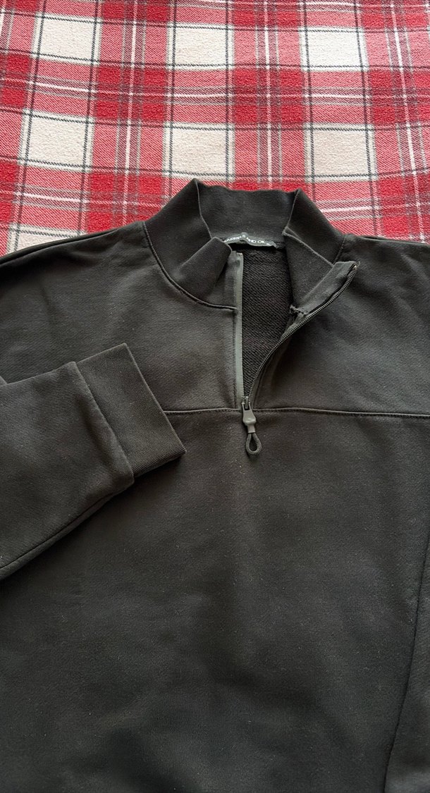 Siyah Fermuarlı Yarım Boğazlı Erkek Sweatshirt - Görsel 2
