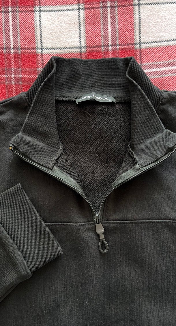 Siyah Fermuarlı Yarım Boğazlı Erkek Sweatshirt - Görsel 3