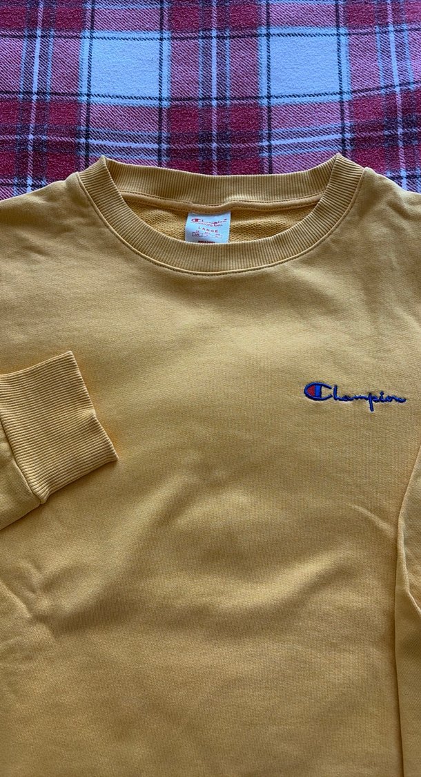 Sarı ErkekBisiklet Yaka Sweatshirt - Görsel 2