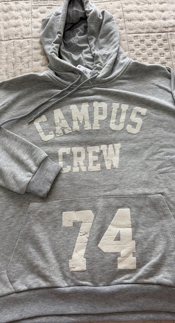 Gri Kapüşonlu Kadın Sweatshirt-Eşofman takım - Görsel 2