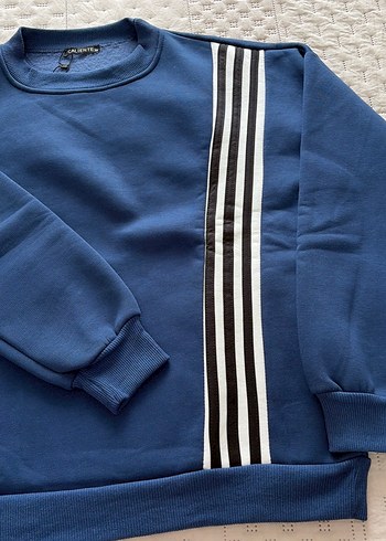 Lacivert Çizgili Salaş Sweatshirt-Eşofman takım - Görsel 2