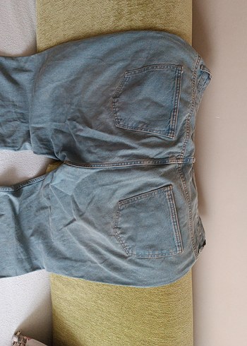 mavi büyük beden Rahat Kesim Kadın Kot Pantolon - Görsel 5