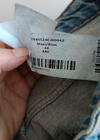 mavi büyük beden Rahat Kesim Kadın Kot Pantolon - Görsel 2