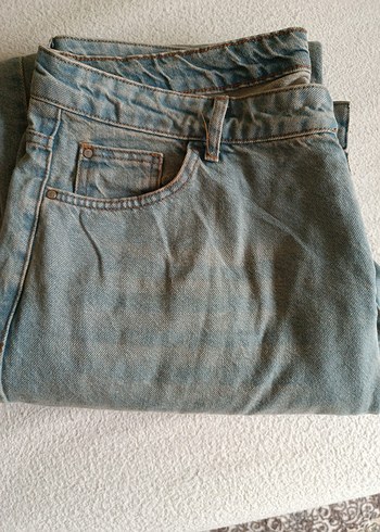 mavi büyük beden Rahat Kesim Kadın Kot Pantolon - Görsel 4