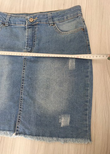 Ambar Kadın Mavi Mini Denim Kot Etek - Görsel 7