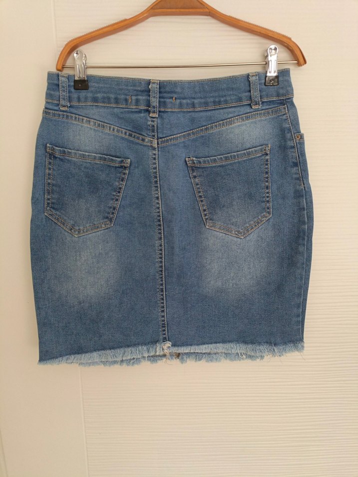 Ambar Kadın Mavi Mini Denim Kot Etek - Görsel 2
