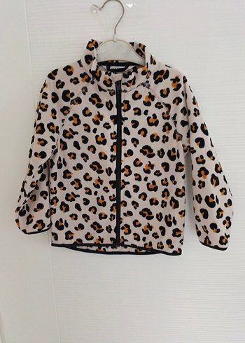 H&M Leopar Desenli Kız Çocuk Polar Ceket - Görsel 2