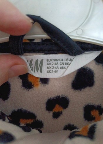 H&M Leopar Desenli Kız Çocuk Polar Ceket - Görsel 6