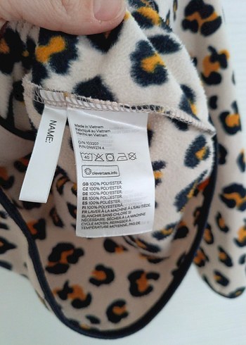 H&M Leopar Desenli Kız Çocuk Polar Ceket - Görsel 5
