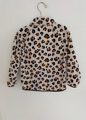 H&M Leopar Desenli Kız Çocuk Polar Ceket - Görsel 4