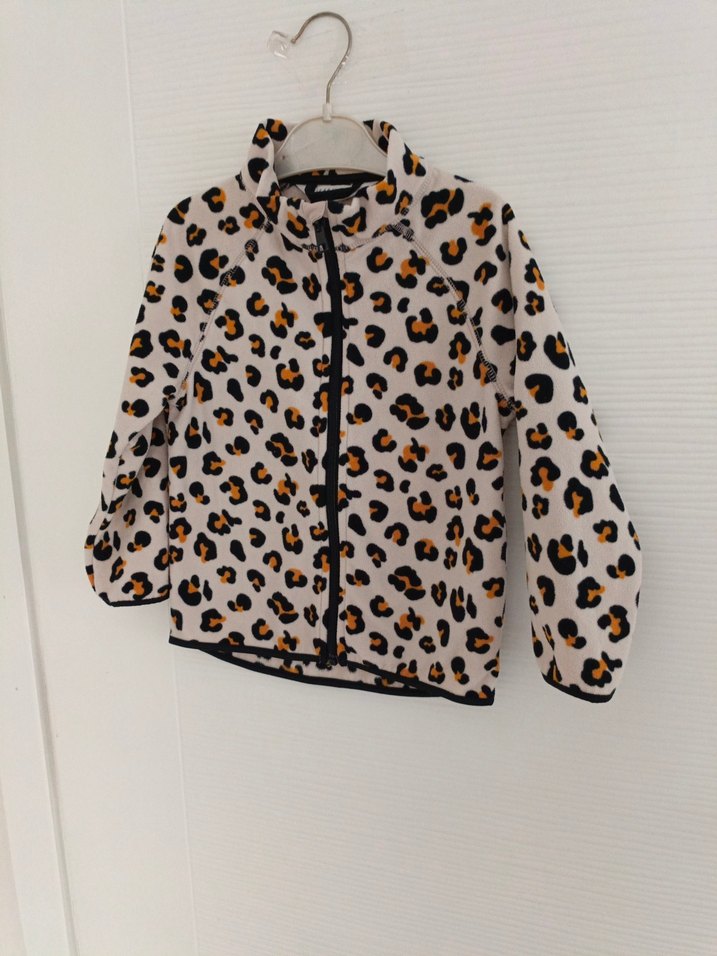 H&M Leopar Desenli Kız Çocuk Polar Ceket - Görsel 3