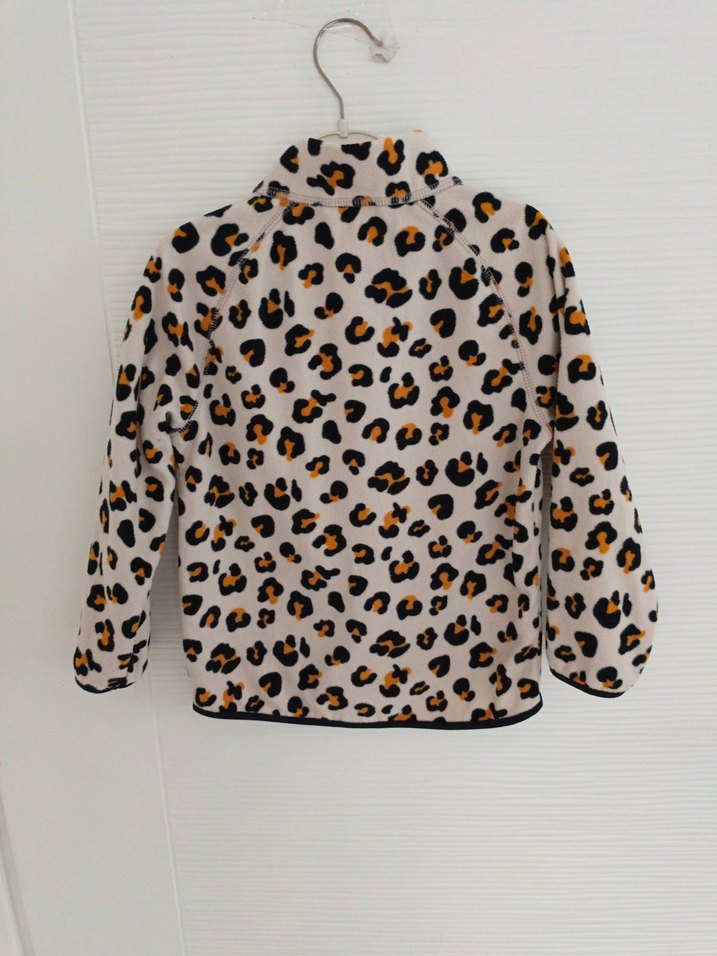 H&M Leopar Desenli Kız Çocuk Polar Ceket - Görsel 4