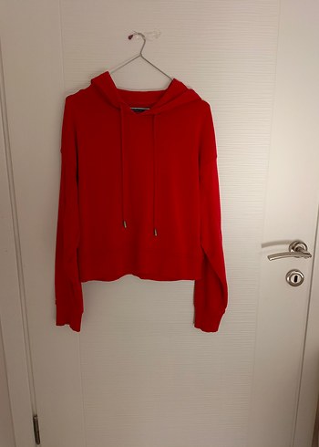 Berskha Kırmızı Kapüşonlu Kadın Sweatshirt - Görsel 4