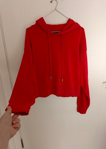 Berskha Kırmızı Kapüşonlu Kadın Sweatshirt - Görsel 6