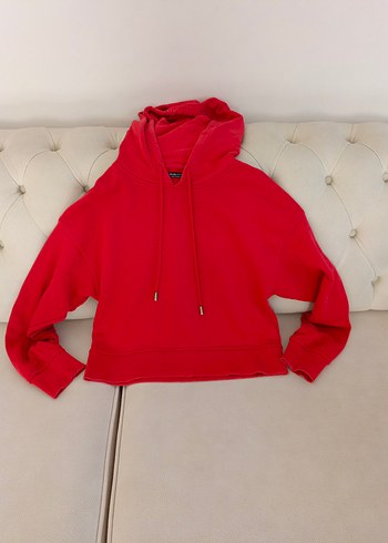 Berskha Kırmızı Kapüşonlu Kadın Sweatshirt - Görsel 5