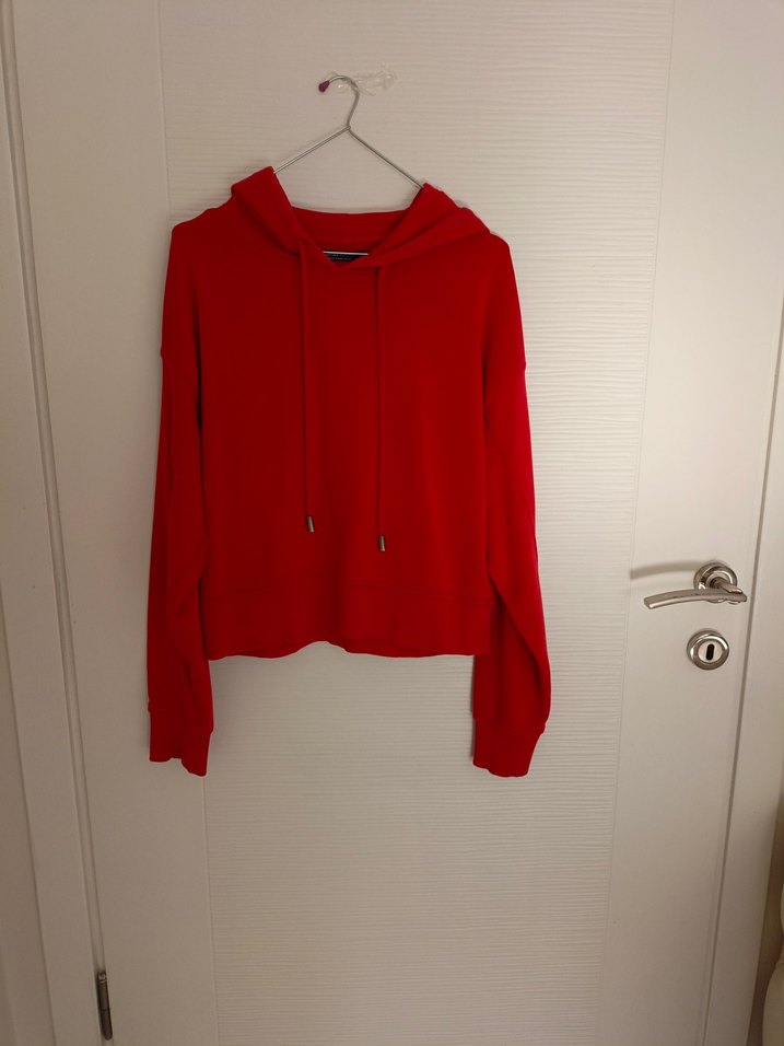 Berskha Kırmızı Kapüşonlu Kadın Sweatshirt - Görsel 4