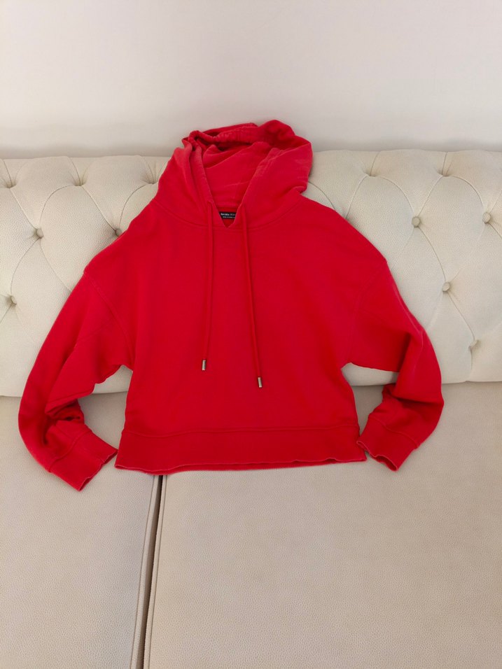 Berskha Kırmızı Kapüşonlu Kadın Sweatshirt - Görsel 5