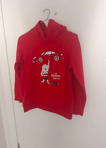 Lcw Kırmızı Kapüşonlu Erkek Çocuk Sweatshirt - Görsel 5