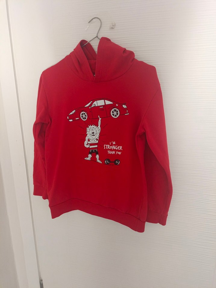 Lcw Kırmızı Kapüşonlu Erkek Çocuk Sweatshirt - Görsel 5